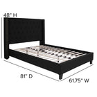 Flash Furniture Riverdale Full Size Tufted Upholstered Platform Bed - Black Fabric-Tufted Upholstery