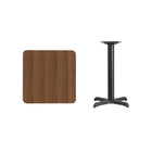 Flash Furniture 24" Square Walnut Laminate Table Top with 22" x 22" Table Height Base-Walnut Laminate Top