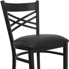 Flash Furniture HERCULES Series Black "X" Back Metal Restaurant Barstool - Black Vinyl Seat-CA117 Fire Retardant Foam
