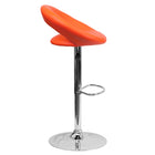 Flash Furniture Contemporary Orange Vinyl Rounded Orbit-Style Back Adjustable Height Barstool with Chrome Base-Orange Vinyl Upholstery