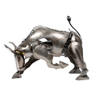 Truu Design Bull Natural Finish Iron Wine Holder, 16  13 inches, Silver-Measures 16" x 13" x 5" (L x H x W)