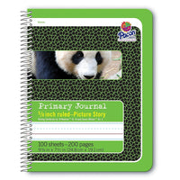 Pacon Composition Book Spiral Bound 5/8" Ruled with Picture Story Space Green/Panda, 6 Pack (PAC2434)-Perfect for interactive notetaking.