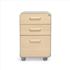 Poppin Stow 3-Drawer File Cabinet - White and Natural Oak-Anti-Tip