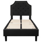 Flash Furniture Brighton Twin Size Tufted Upholstered Platform Bed - Black Fabric-Platform Bed