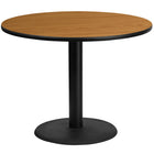 Flash Furniture 42" Round Natural Laminate Table Top with 24" Round Table Height Base-Hospitality Table