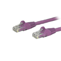 StarTech Cat6 Ethernet Patch Cable with Snagless RJ-45 Connectors, 6", Purple (N6PATCH6INPL)-RJ45 connector-clip protectors eliminate cable snags and breaks during installation
