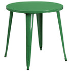 Flash Furniture 30" Round Green Metal Indoor-Outdoor Table-Metal Cafe Table