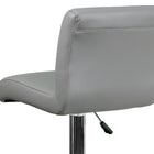 Flash Furniture Contemporary Vinyl Adjustable Height Barstools with Rolled Seat & Chrome Base - Grey - 2 Pack-Waterfall Seat reduces pressure on your legs