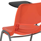Flash Furniture Ergonomic Shell Chair with Right Handed Flip-Up Tablet Arm - Orange - 5 Pack-Right Handed Plastic Tablet Arm with pencil groove