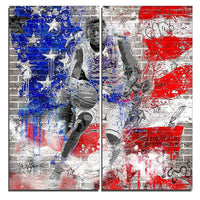 Designart American Basketball Street Art Canvas Artwork, (PT3635-40-40)-Print