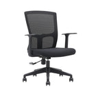Brassex Baker Desk Chair - Black-Ergonomic design features high-density foam seating and fixed armrests to support your body, even throughout your longest days