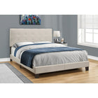 Monarch Specialties 5921Q Queen Size Bed - Beige Linen-The perfect addition to any bedroom in your small home, apartment or condo
