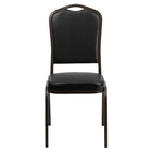 Flash Furniture HERCULES Series Crown Back Stacking Banquet Chairs with Black Vinyl & Gold Vein Frame - 4 Pack-500 lb. Weight Capacity