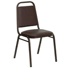 Flash Furniture HERCULES Series Trapezoidal Back Stacking Banquet Chair with Copper Vein Frame - Brown Vinyl-500 lb. Weight Capacity