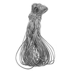 JAM Paper Metallic Elastic String Ties, 10 inch Loop, Silver, 100 Pack (6564975B50g)-Silver