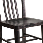 Flash Furniture Black-Antique Gold Metal Indoor-Outdoor Chair-Adjustable Floor Glides
