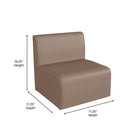Flash Furniture Bright Beginnings Commercial Grade Modular Classroom Soft Seating, Armless 1-Seater Sofa - Neutral Vinyl-Ships Fully Assembled and Ready for Use