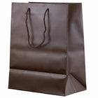Jam Paper Matte Gift Bags with Rope Handles - Large - 10" x 13" x 5" - Chocolate Brown - 100 Pack-Our giftbags are made from thick 85 lb cardstock that has a smooth matte paper finish, and features a soft rope handle with blank gift tag
