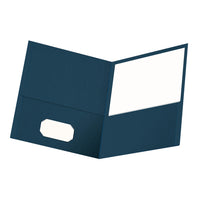 Oxford 2 Pocket Portfolio - Dark Blue-Personalize your folder using the die-cut business card holder