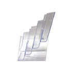 Futech 4-Bay Trifold Literature Holder - Acrylic - 4.25" W x 10" H x 8" D - 2 Pack (CTS0132)-Number of Slots: 4