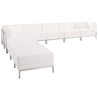 Flash Furniture HERCULES Imagination Series Melrose LeatherSoft Sectional Configuration - 9 Pieces - White-Contemporary Reception Set