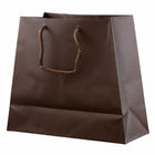 Jam Paper Matte Trapezoid Gift Bags with Rope Handles - 7 1/2" x 4" x 8 1/4" - Chocolate Brown - 96 Pack-Our gift bags have a soft rope handle that adds a touch of class