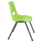 Flash Furniture HERCULES Series Green Ergonomic Shell Stack Chair with Grey Frame-880 lb. Weight Capacity