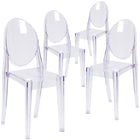 Flash Furniture Ghost Side Chair - Transparent-Transparent Crystal Finish