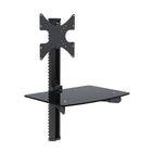 TygerClaw Single AV Component Shelving (LCD84111BLK)-Single-shelf DVD stand with black color glass and TV bracket