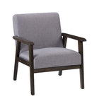 CorLiving LTS-100-C Greyson Wood Armchair in Light Grey-Plush cushioning for comfort and support