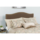 Flash Furniture Lexington Upholstered King Size Headboard with Accent Nail Trim - Dark Brown Fabric-Brass Nailhead Trim