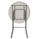 Flash Furniture 32" Round Granite Plastic Bar Height Folding Table, White-Seats up to 3 Adults