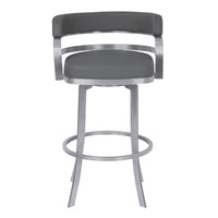 Armen Living Prinz 26" Counter-Height Swivel Bar Stool - Grey-Prinz Modern Counter or Bar Height Metal Barstool