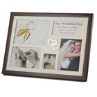 Elegance Wedding Day Collage Photo Frame with Double Heart Icon (64851)-Tabletop photo frame
