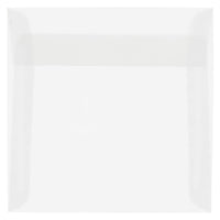 JAM Paper 5.5 x 5.5 Square Envelopes, Clear Translucent Vellum, 50 Pack (74354I)-Clear translucent envelope