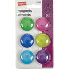 Staples Coloured Magnets, Assorted Fashion Colours, 6 Pack-Assorted fashion colours