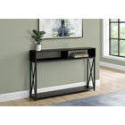 Monarch Specialties 3574 48"L Accent Table - Espresso/Black Metal Hall Console-Product Dimensions: 30.5"H x 47.25"W x 9"D