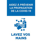 Mark Maker French Re-Stick Cling Vinyl for Glass 12" x 18" - Aider A Prevenir La Propagation De Covid-19 Lavez Vos Main-French Re-Stick Cling Vinyl for Glass