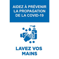 Mark Maker French Re-Stick Cling Vinyl for Glass 12" x 18" - Aider A Prevenir La Propagation De Covid-19 Lavez Vos Main-French Re-Stick Cling Vinyl for Glass