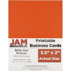 JAM Paper Two Sided Printable Business Cards, 2 x 3.5, Bright Hue, Orange Recycled, 500 Pack (22128342g)-Size: 3.5" x 2"