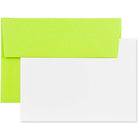 JAM Paper Stationery Set with 100 White Cards and 100 A7 Envelopes, Brite Hue Ultra Lime Green, 100 Sets Pack (304624516g)-Ultra lime