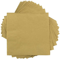 JAM Paper Square Lunch Napkins - Medium - 6.5 x 6.5 - Gold - 250 Pack (356028328g)-Napkins use at parties and events to serve cocktails, appetizers, dinners, desserts, or to help clean up messes