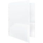 JAM Paper Plastic Heavy Duty 3 Hole Punched Two Pocket School Folder, Clear, 12 Pack (383HHPclg)-4