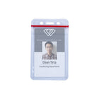 Beslayn Heavy Duty Vinyl ID Badge Holder with Resealable Red Zipper, Vertical 2-3/8" x 3-3/8", Clear, 50 Pack-Resealable zipper badge holders keep ID cards dry and safe