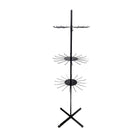 FuTECH Floor Standing Spinner with Cross Base - 48 Hooks - 71"H x 20"L - Black-Literature Holders