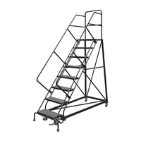 Tri-Arc Safety Slope Rolling Ladder, 8 Step, 80" x 82" (KDEC108246)-Frame Material: Steel
