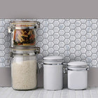 CTG Brands Hexagon Wall Tile, 10" x 10", White Marble, 6 Pack-Easy DIY: simply peel off the backing and stick the self-adhesive backsplash tiles onto the desired spot without extra glue, no grout, no mess and no special tools or experience required