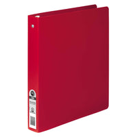 ACCO Hide Semi Rigid Cover Round Ring Binder - 3-Ring - Letter Size - 175 Sheet Capacity - 1" - Executive Red-Red , round ring 1" binder with 175 Sheet capacity