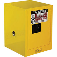 Justrite Countertop and Compac Sure-Grip Ex Safety Cabinets, 1 Door, Self-Closing, Countertop, 4 Gal, 17" x 17" x 22"-Improved access to often used liquids, without compromising safety