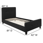 Flash Furniture Tribeca Twin Size Tufted Upholstered Platform Bed - Black Fabric-Tufted Upholstery